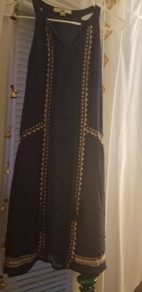 Boho embroidered tank dress